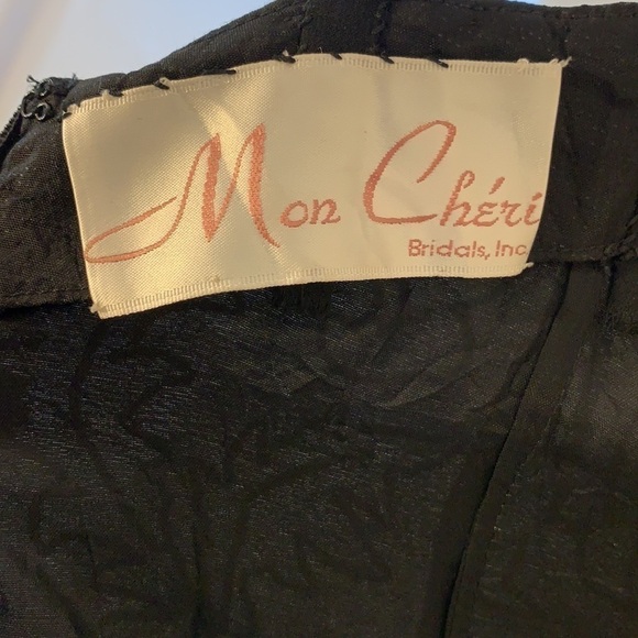MON Cheri Black Beaded Dress Prom Evening Formal S/M - Picture 8 of 9